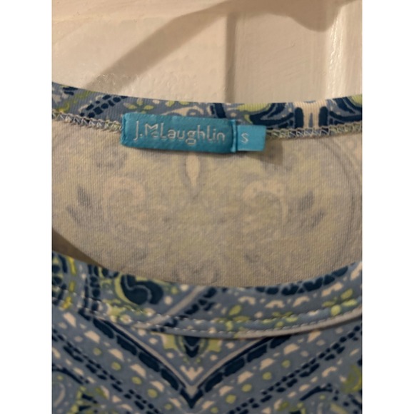 J. McLaughlin Blue Paisley Print‎ 3/4 Sleeve Top Womens Size Small - Picture 2 of 3